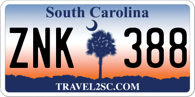 SC license plate ZNK388