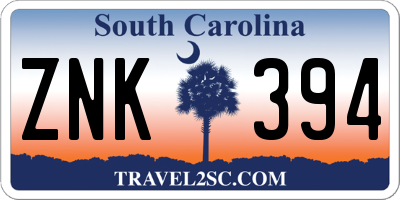 SC license plate ZNK394