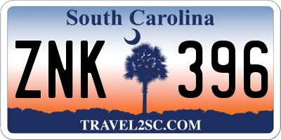 SC license plate ZNK396