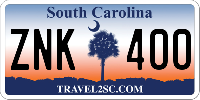 SC license plate ZNK400