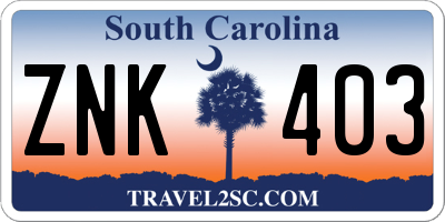 SC license plate ZNK403