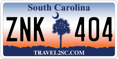 SC license plate ZNK404