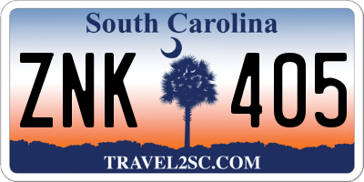 SC license plate ZNK405