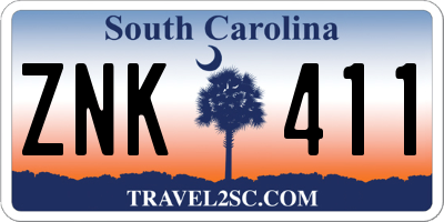 SC license plate ZNK411