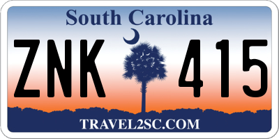 SC license plate ZNK415