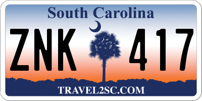 SC license plate ZNK417