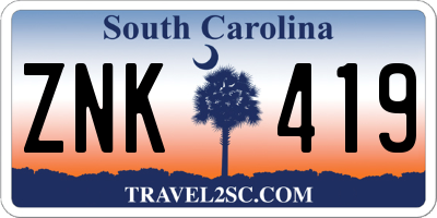 SC license plate ZNK419