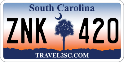 SC license plate ZNK420