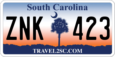 SC license plate ZNK423