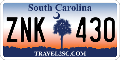 SC license plate ZNK430