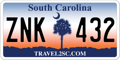 SC license plate ZNK432
