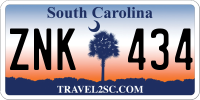 SC license plate ZNK434