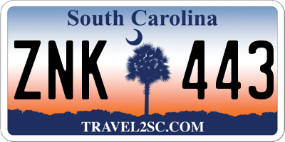 SC license plate ZNK443
