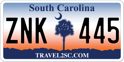 SC license plate ZNK445