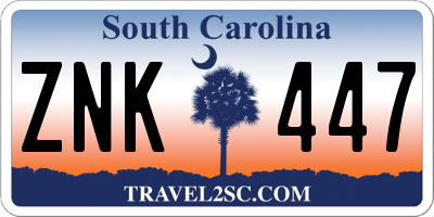 SC license plate ZNK447