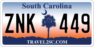 SC license plate ZNK449