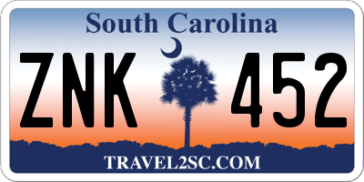 SC license plate ZNK452