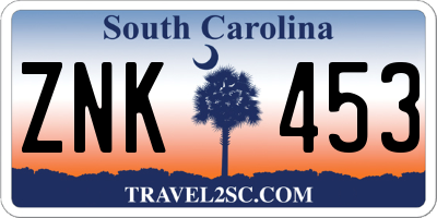 SC license plate ZNK453