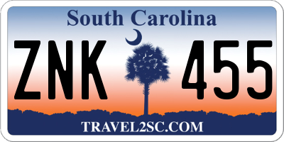 SC license plate ZNK455