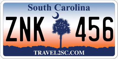 SC license plate ZNK456