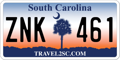 SC license plate ZNK461