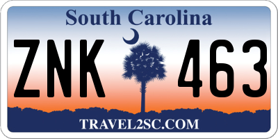 SC license plate ZNK463