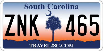 SC license plate ZNK465