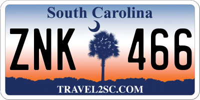 SC license plate ZNK466