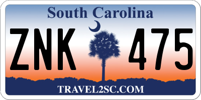 SC license plate ZNK475