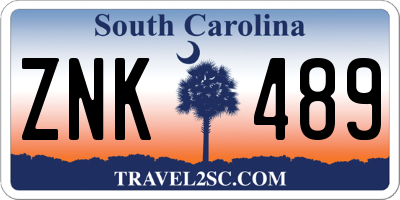 SC license plate ZNK489