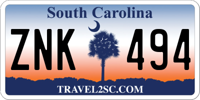 SC license plate ZNK494