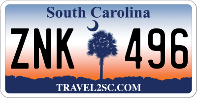 SC license plate ZNK496