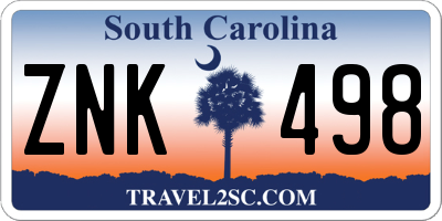 SC license plate ZNK498