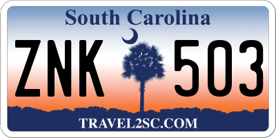SC license plate ZNK503