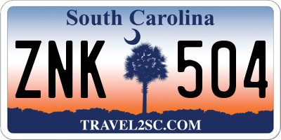 SC license plate ZNK504