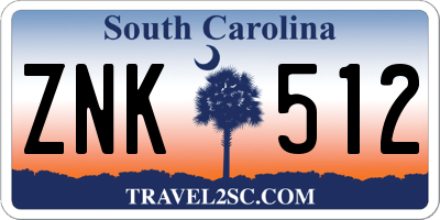 SC license plate ZNK512