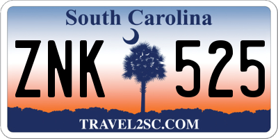 SC license plate ZNK525