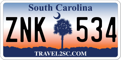 SC license plate ZNK534