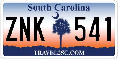 SC license plate ZNK541