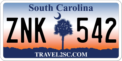 SC license plate ZNK542