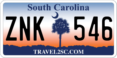SC license plate ZNK546