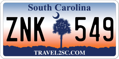 SC license plate ZNK549