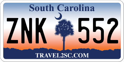 SC license plate ZNK552