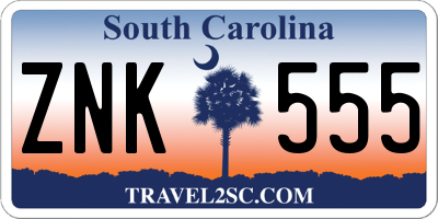 SC license plate ZNK555