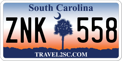SC license plate ZNK558