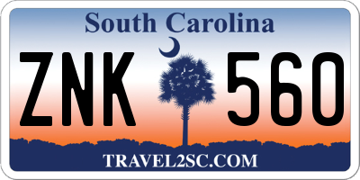 SC license plate ZNK560
