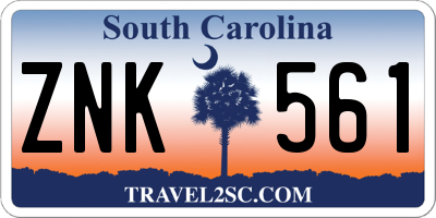 SC license plate ZNK561