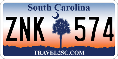 SC license plate ZNK574