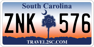 SC license plate ZNK576