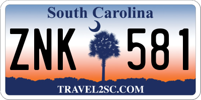 SC license plate ZNK581